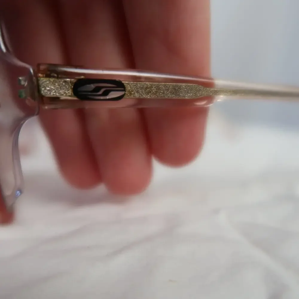Vintage 80s Clear and Red Large Bug Eye Frame Sunglasses Ombre Lens